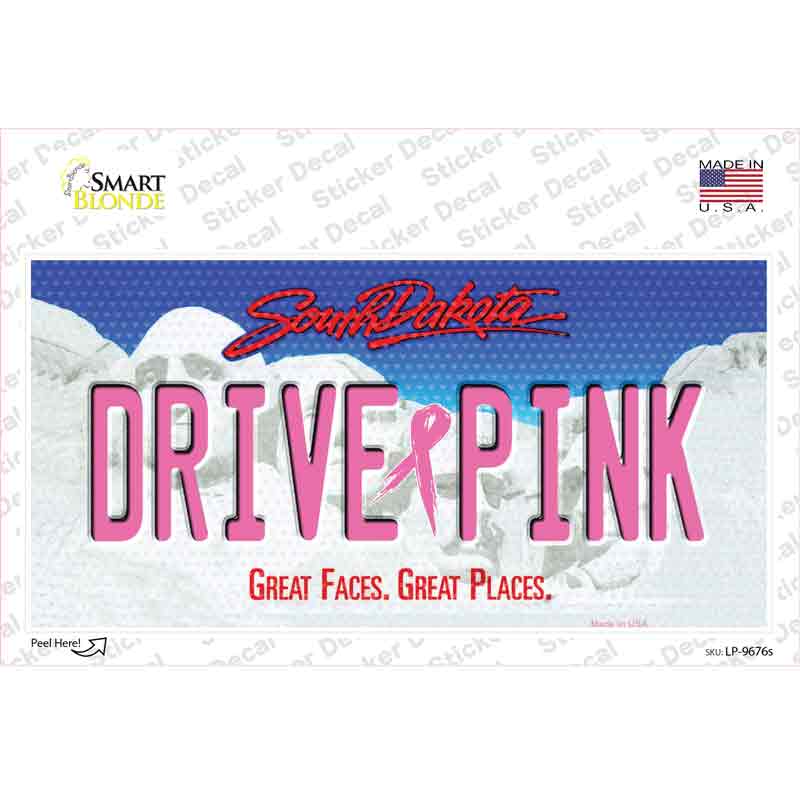 Drive Pink South Dakota Novelty Sticker Decal