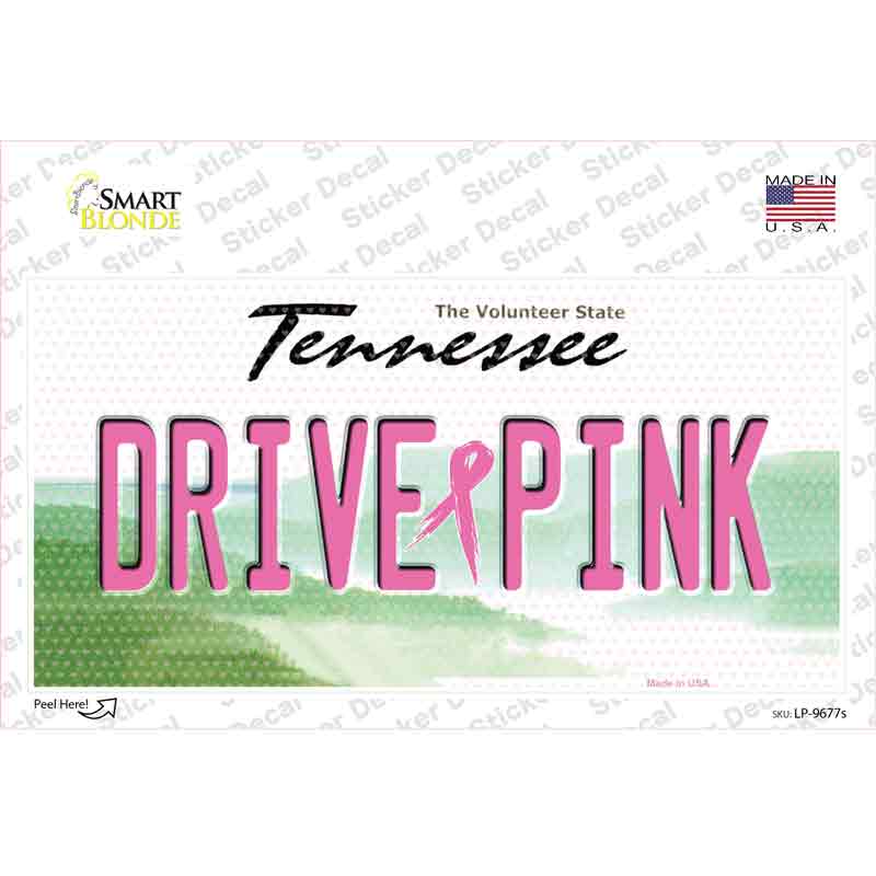 Drive Pink Tennessee Novelty Sticker Decal