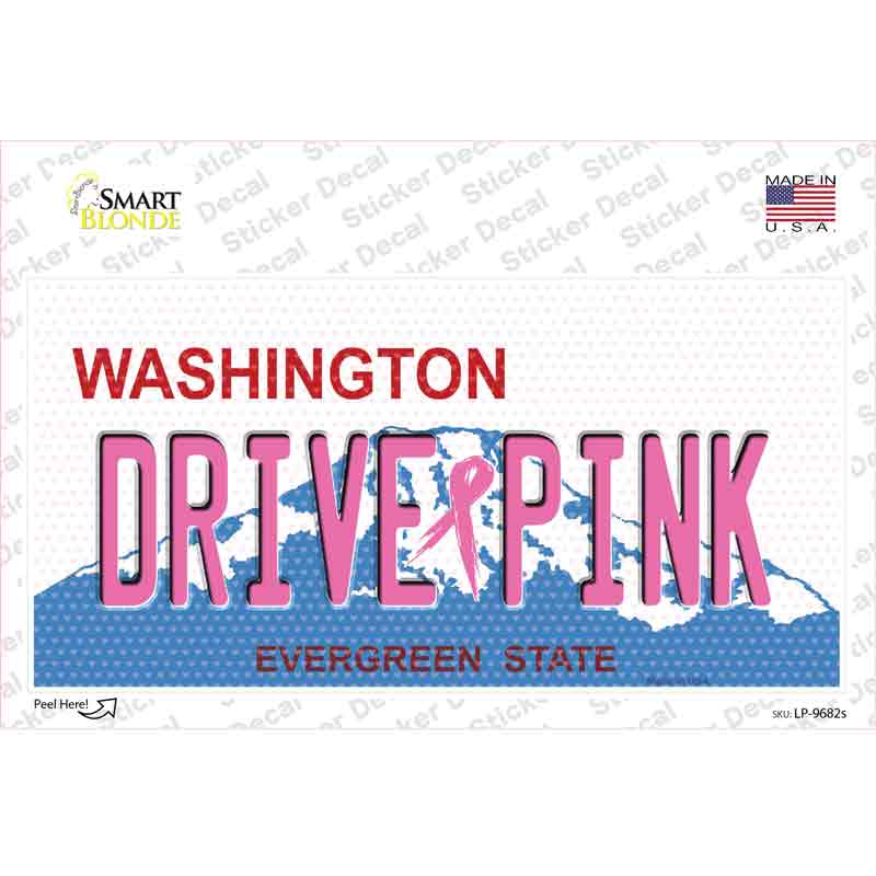 Drive Pink Washington Novelty Sticker Decal