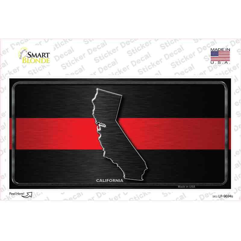 California Thin Red Line Novelty Sticker Decal