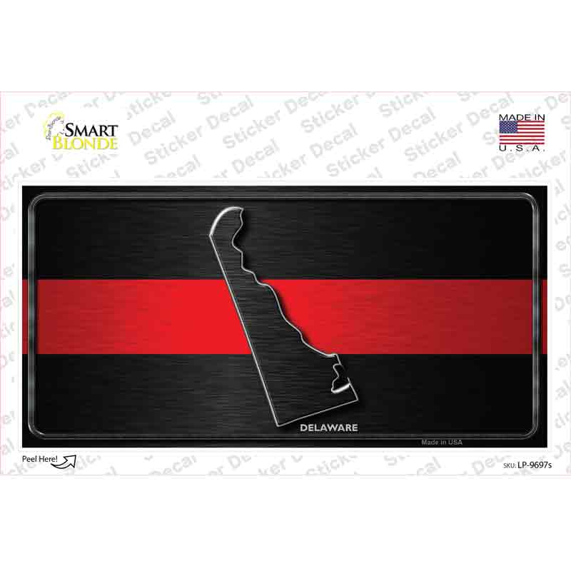 Delaware Thin Red Line Novelty Sticker Decal