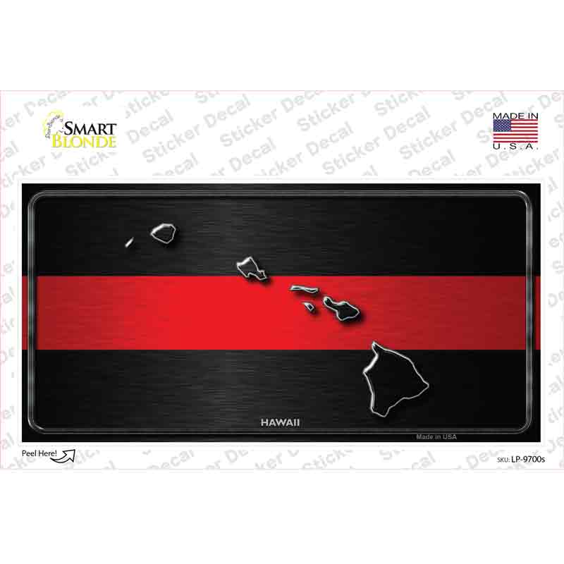 Hawaii Thin Red Line Novelty Sticker Decal