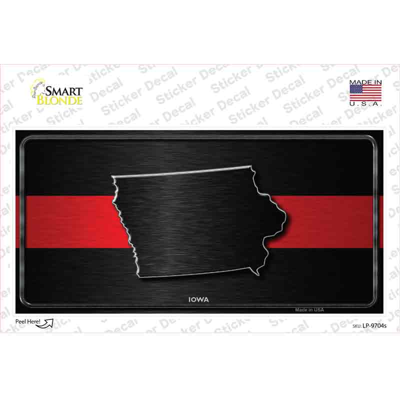 Iowa Thin Red Line Novelty Sticker Decal