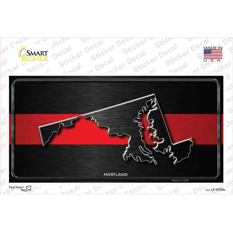 Maryland Thin Red Line Novelty Sticker Decal