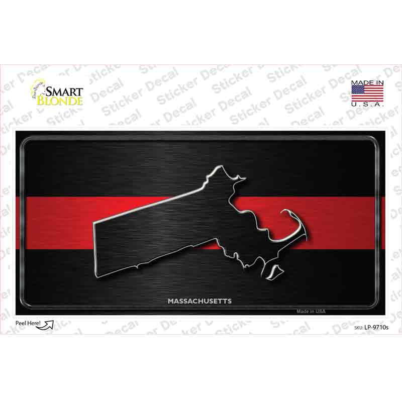 Massachusetts Thin Red Line Novelty Sticker Decal