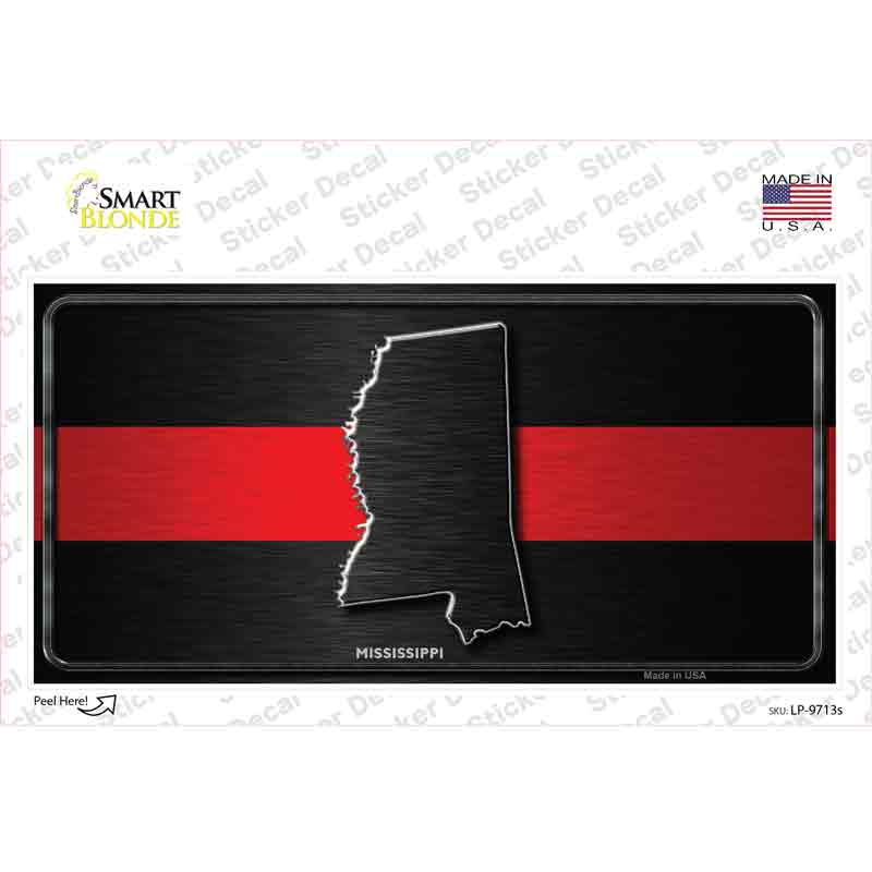 Mississippi Thin Red Line Novelty Sticker Decal