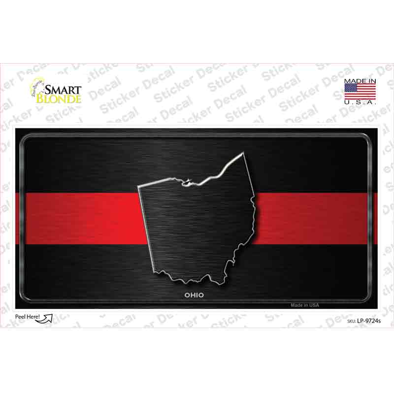 Ohio Thin Red Line Novelty Sticker Decal