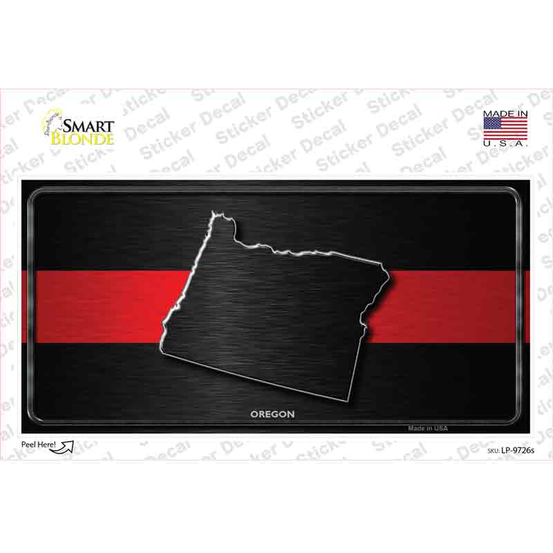 Oregon Thin Red Line Novelty Sticker Decal