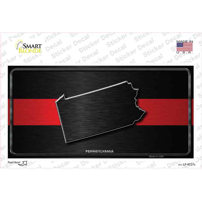 Pennsylvania Thin Red Line Novelty Sticker Decal