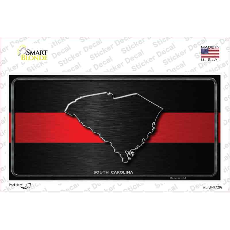 South Carolina Thin Red Line Novelty Sticker Decal