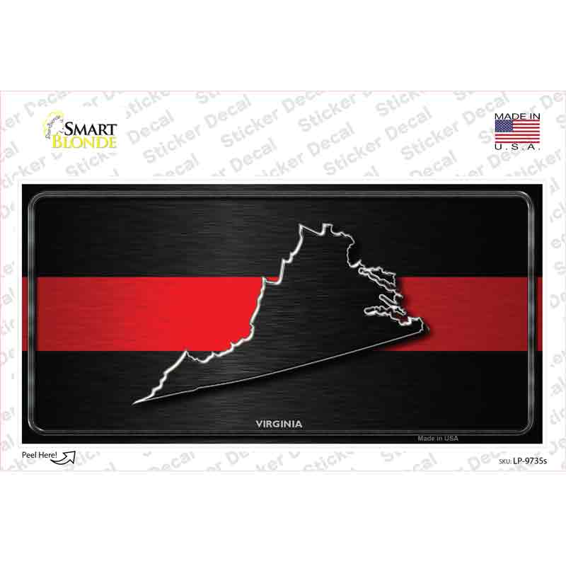 Virginia Thin Red Line Novelty Sticker Decal
