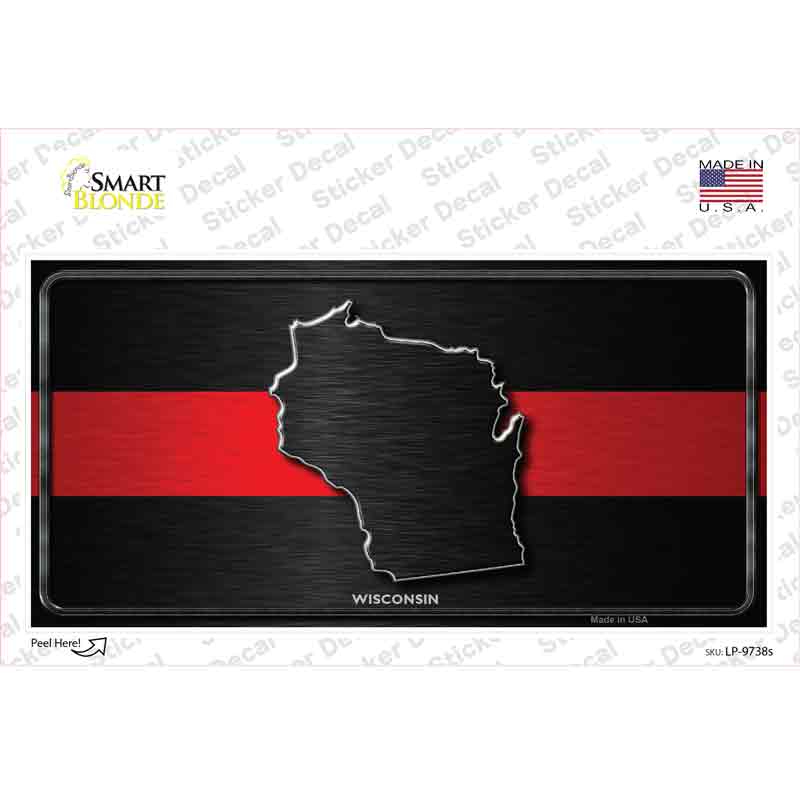 Wisconsin Thin Red Line Novelty Sticker Decal