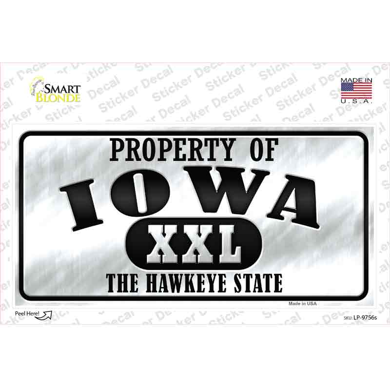 Property Of Iowa Novelty Sticker Decal