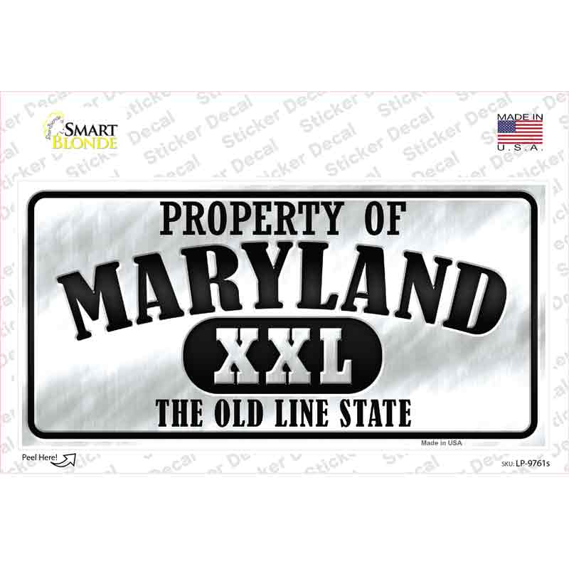 Property Of Maryland Novelty Sticker Decal