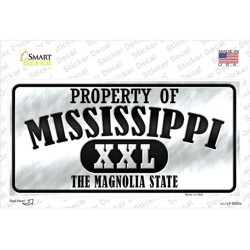 Property Of Mississippi Novelty Sticker Decal