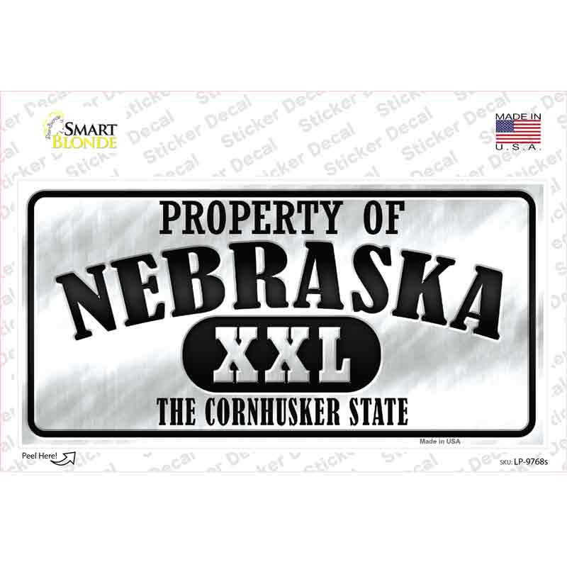 Property Of Nebraska Novelty Sticker Decal