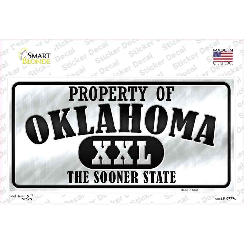 Property Of Oklahoma Novelty Sticker Decal