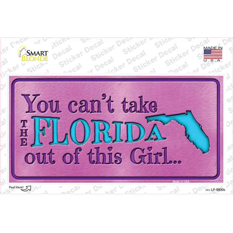 Florida Outta This Girl Novelty Sticker Decal