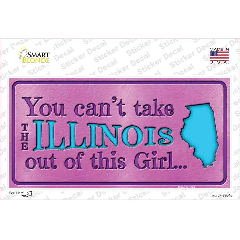 Illinois Outta This Girl Novelty Sticker Decal