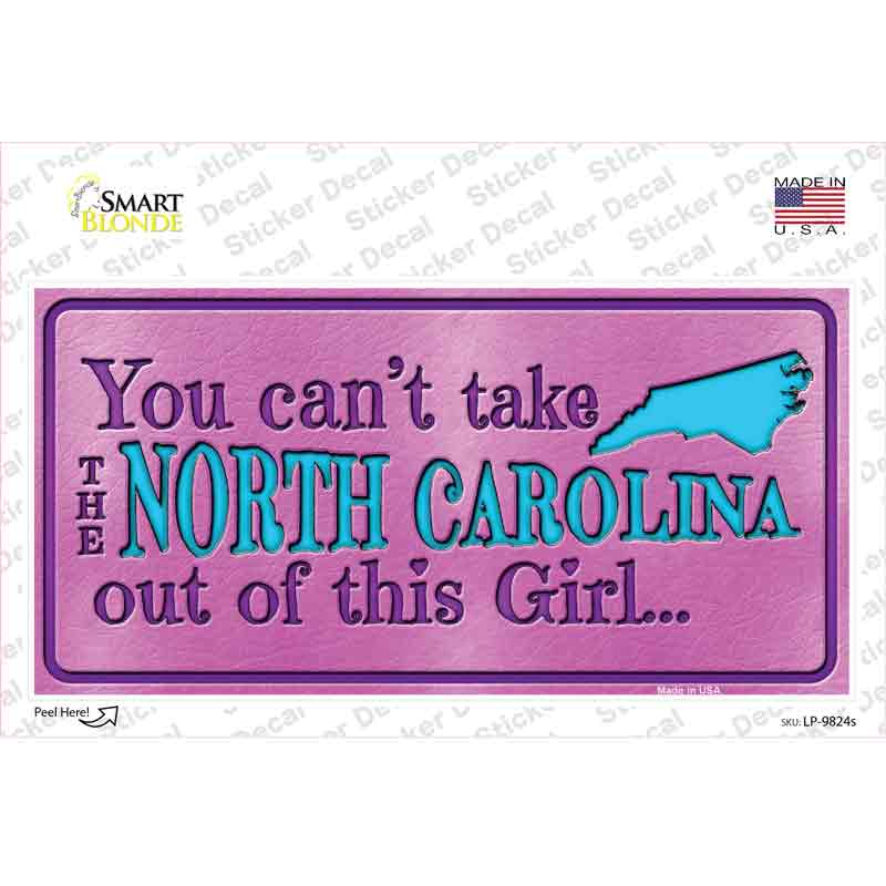 North Carolina Outta This Girl Novelty Sticker Decal