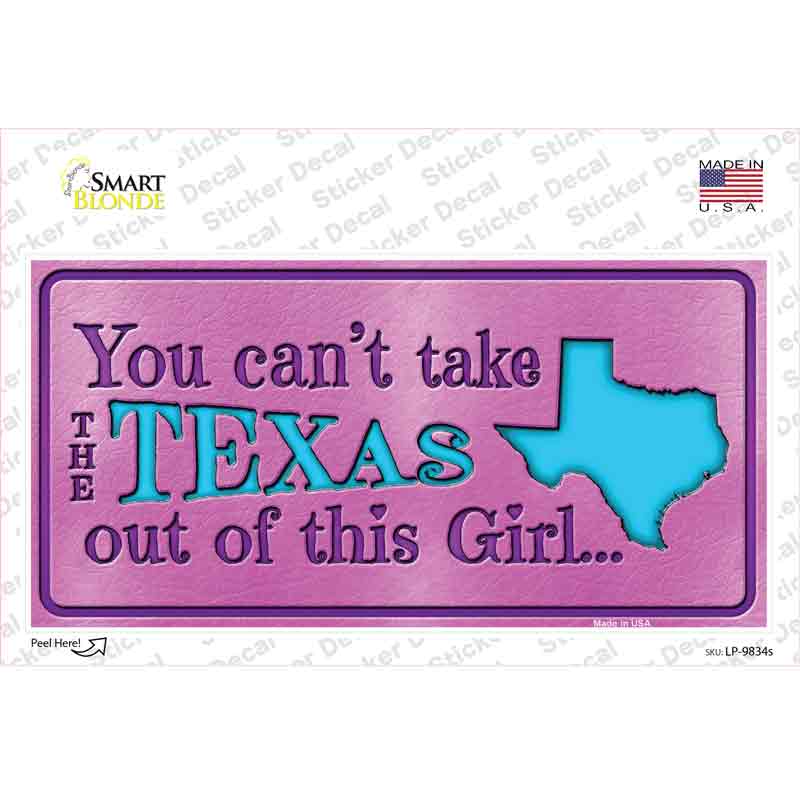 Texas Girl Outta This Pink Novelty Sticker Decal