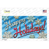 Happy Holidays Blue Novelty Sticker Decal