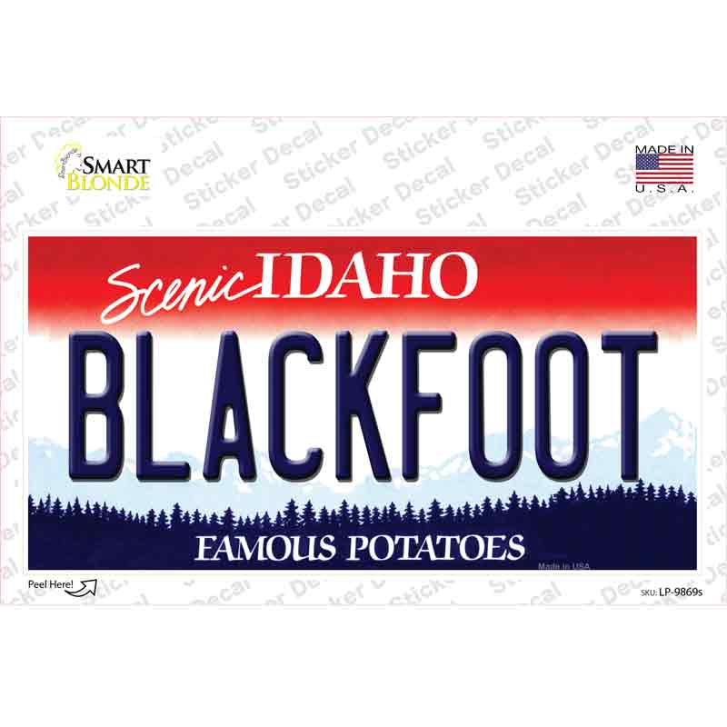 Blackfoot Idaho Novelty Sticker Decal