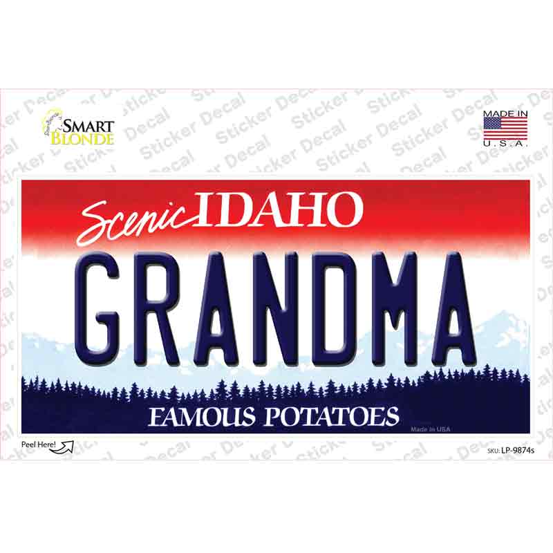 Grandma Idaho Novelty Sticker Decal