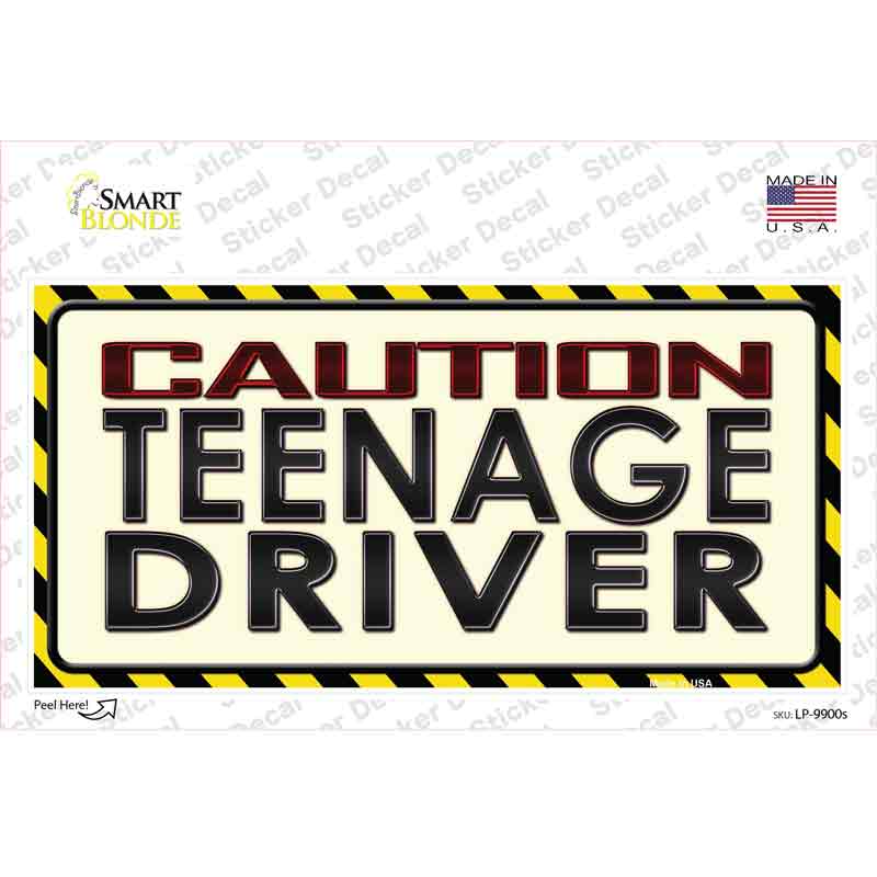 Caution Teenage Driver Novelty Sticker Decal