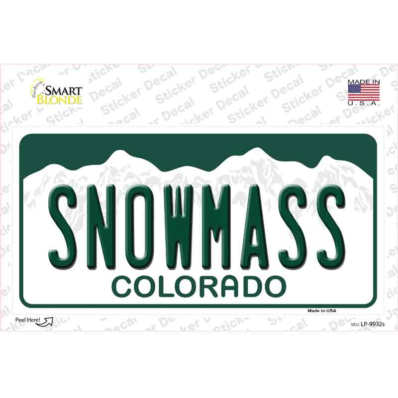 Snowmass Colorado Novelty Sticker Decal