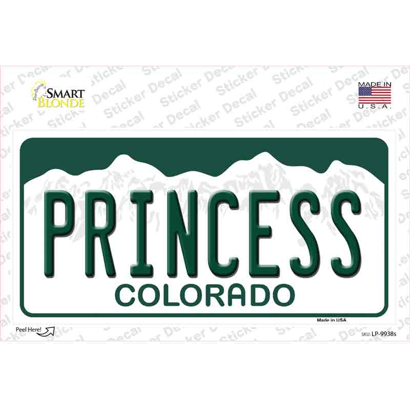 Princess Colorado Novelty Sticker Decal