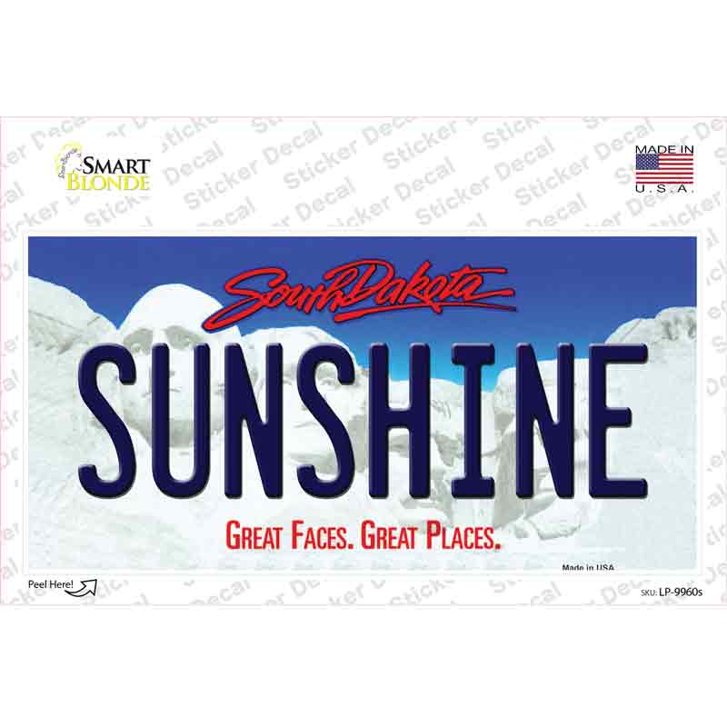 Sunshine South Dakota Novelty Sticker Decal