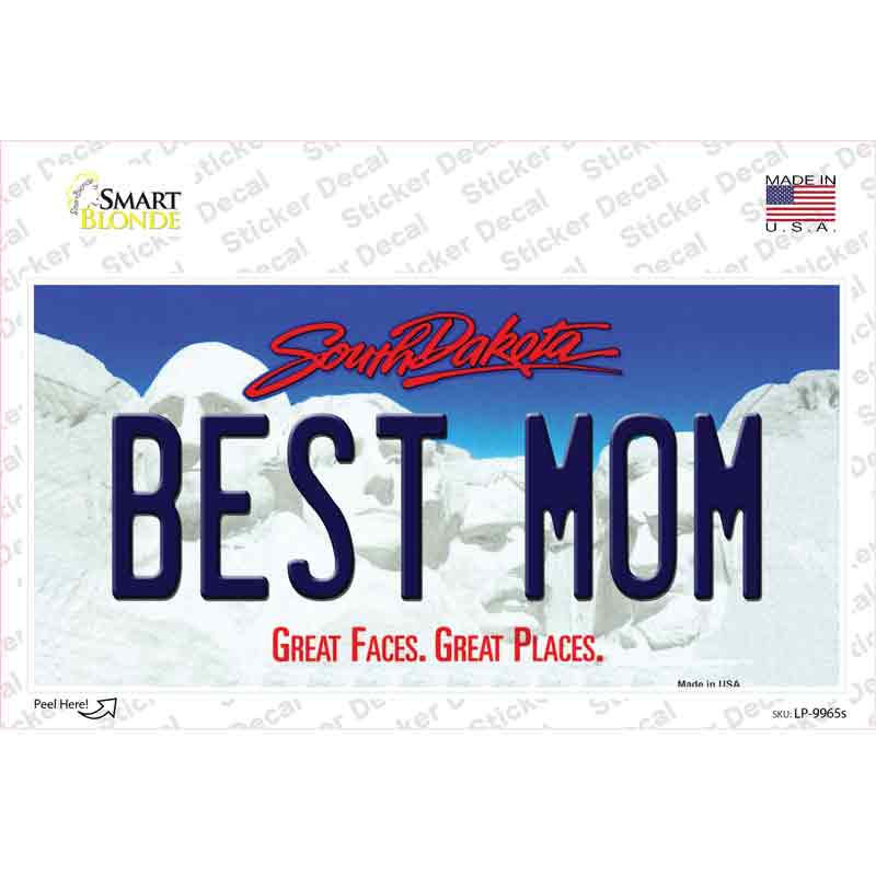 Best Mom South Dakota Novelty Sticker Decal