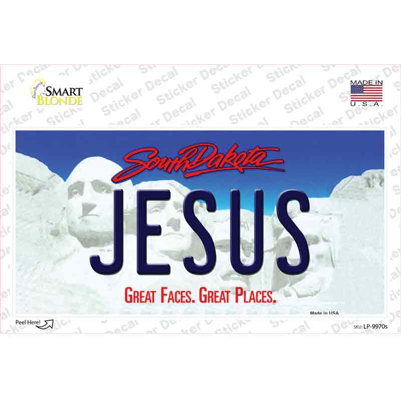 Jesus South Dakota Novelty Sticker Decal