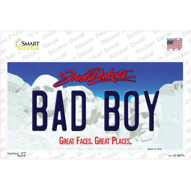 Bad Boy South Dakota Novelty Sticker Decal