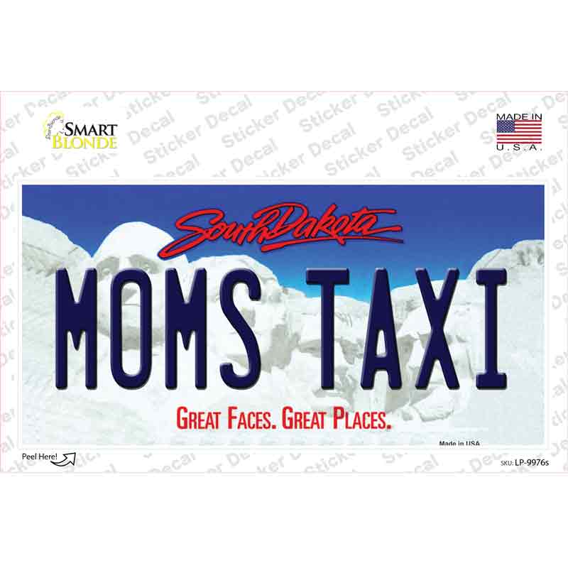 Moms Taxi South Dakota Novelty Sticker Decal