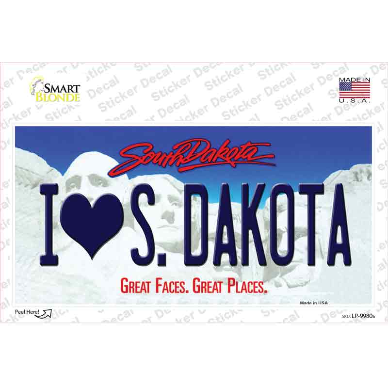 I Love South Dakota Novelty Sticker Decal