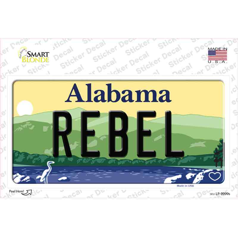Rebel Alabama Novelty Sticker Decal