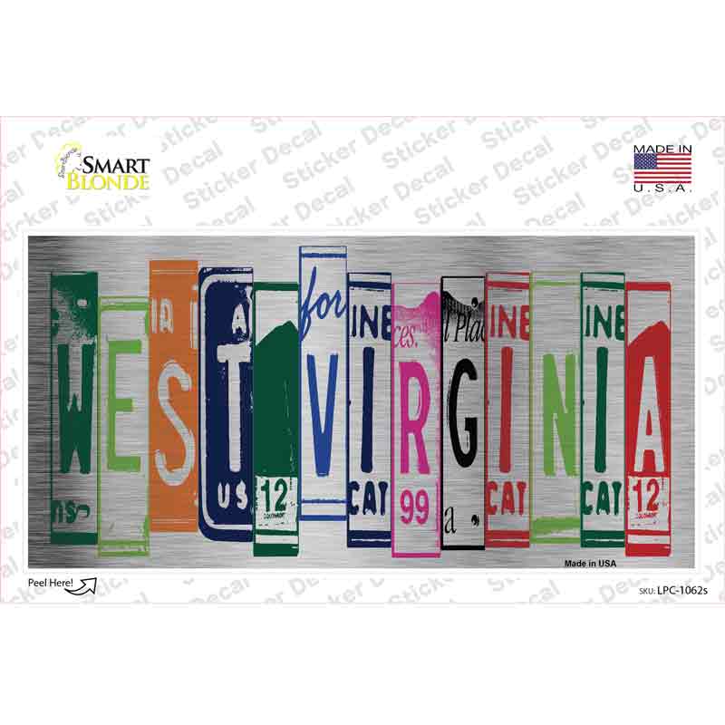West Virginia Art Novelty Sticker Decal