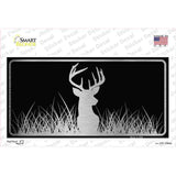 Deer Black Brushed Chrome Novelty Sticker Decal