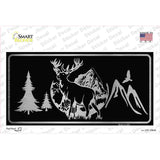 Elk Black Brushed Chrome Novelty Sticker Decal