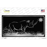 Rhino Black Brushed Chrome Novelty Sticker Decal