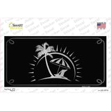 Beach Black Brushed Chrome Novelty Sticker Decal