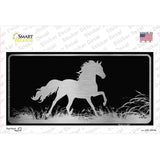 Horse Black Brushed Chrome Novelty Sticker Decal