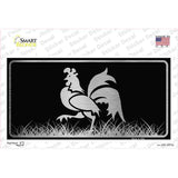 Rooster Black Brushed Chrome Novelty Sticker Decal