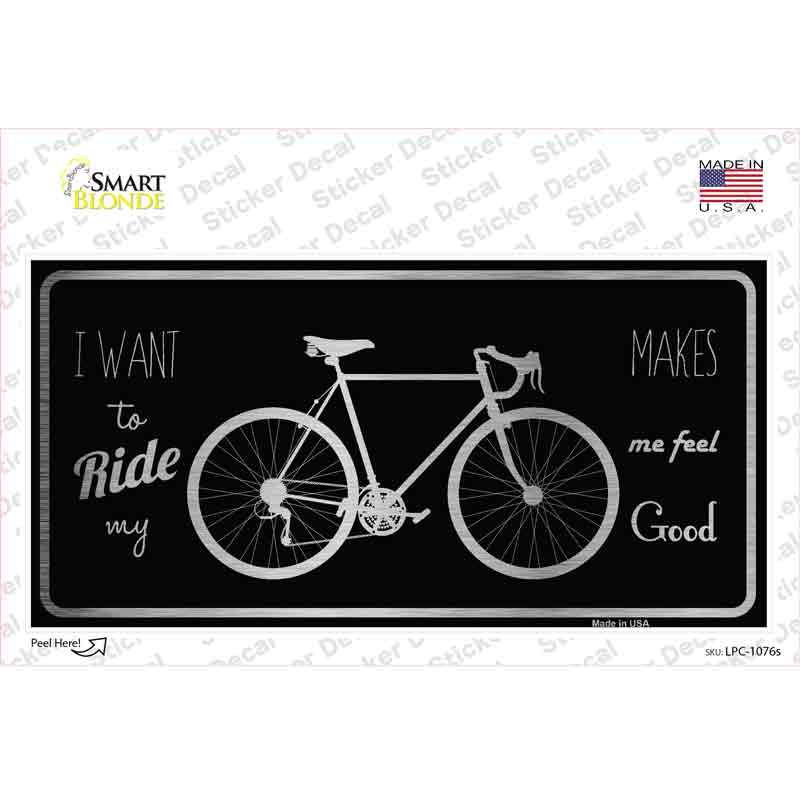 Bike Black Brushed Chrome Novelty Sticker Decal