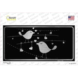 Love Birds Black Brushed Chrome Novelty Sticker Decal
