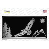 Eagle Black Brushed Chrome Novelty Sticker Decal