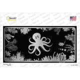 Octopus Black Brushed Chrome Novelty Sticker Decal