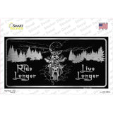 Ride Longer Live Longer Black Brushed Chrome Novelty Sticker Decal